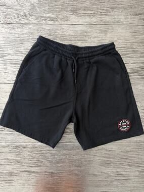 Brixton Black Logo Cotton Drawstring Men's Shorts size S